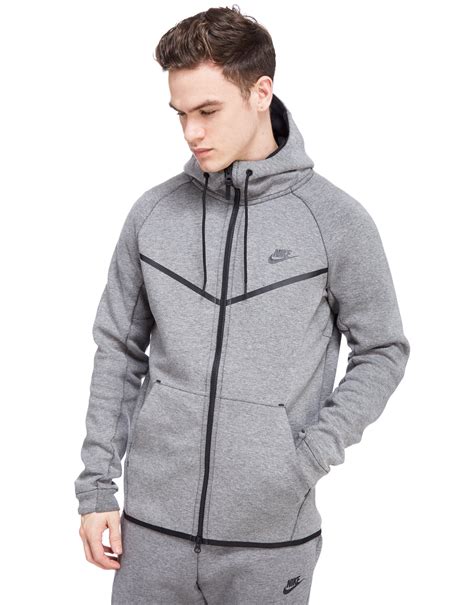nike tech fleece hoodie full zip grijs zwart